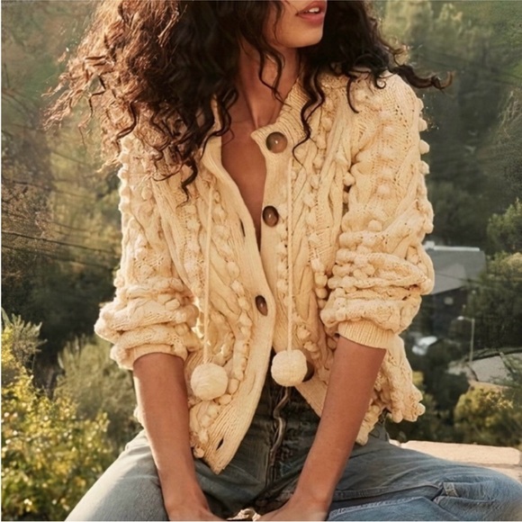 Doen Cream Pomme Cardigan Sweater - Picture 3 of 7